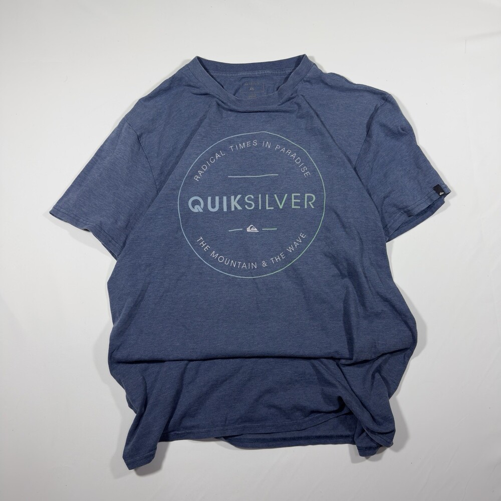 Quiksilver Surfing graphics Blue short sleeve tees in L